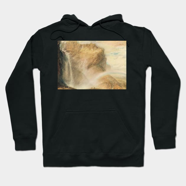 The Upper Reichenbach falls & Rainbow, J M W Turner circa 1818 Hoodie by artfromthepast